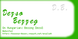 dezso bezzeg business card
