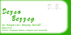 dezso bezzeg business card